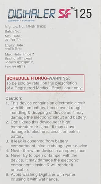 Digihaler Sf 125Mcg Box Of 120Md Metered Dose Inhaler