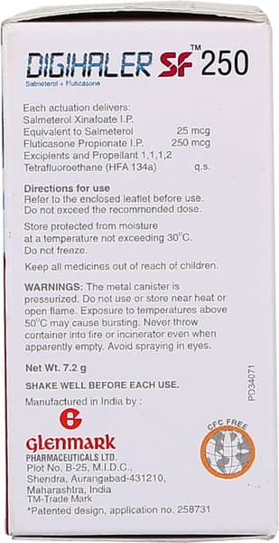 Digihaler Sf 250mcg Box Of 120md Metered Dose Inhaler