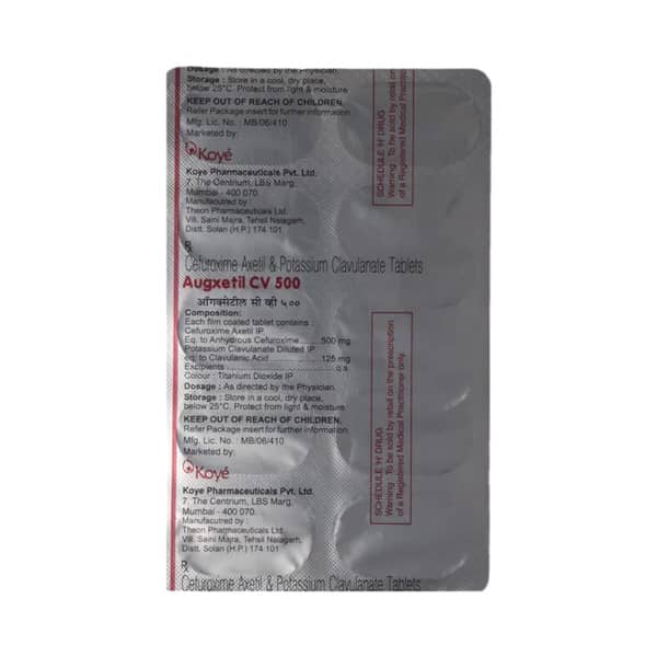 Augxetil Cv 500Mg Strip Of 10 Tablets