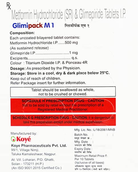 Glimipack M 1 Strip Of 10 Tablet