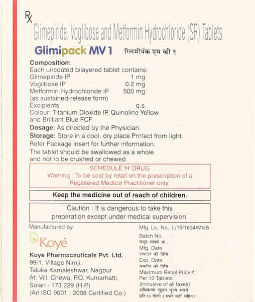 Glimipack Strip Of 30 Tablets
