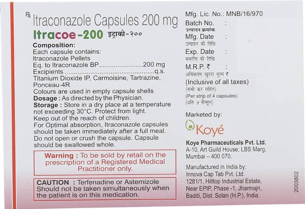 Itracoe 200Mg Strip Of 4 Capsules