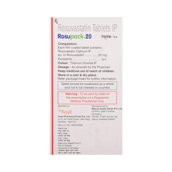 Rosupack 20mg Strip Of 30 Tablets