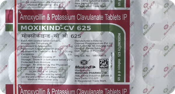 Moxikind Cv 625Mg Strip Of 10 Tablets