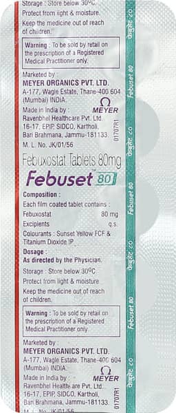 Febuset 80Mg Strip Of 10 Tablets