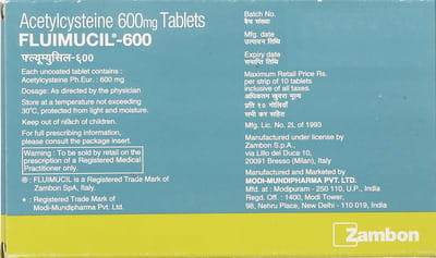 Fluimucil 600mg Strip Of 10 Tablets