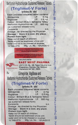 Triglimet V Forte Strip Of 10 Tablets