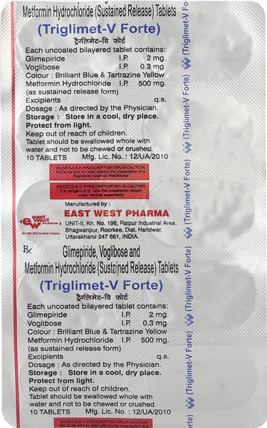 Triglimet V Forte Strip Of 10 Tablets