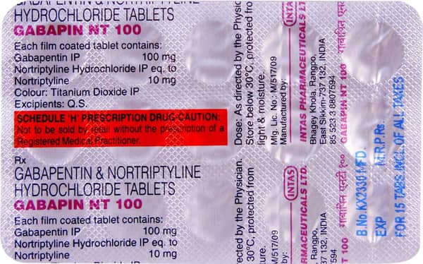 Gabapin Nt 100Mg Strip Of 15 Tablets