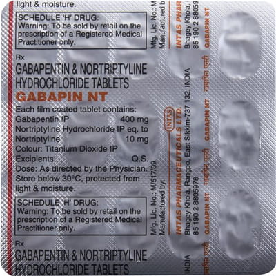 Gabapin Nt 400mg Strip Of 15 Tablets