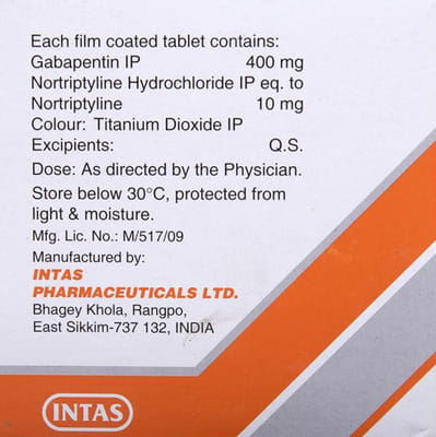 Gabapin Nt 400mg Strip Of 15 Tablets