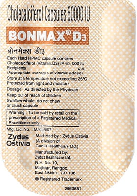 Bonmax D3 60000iu Strip Of 4 Capsules