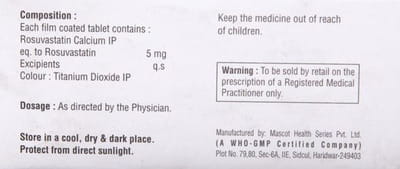 Rosucrest 5mg Strip Of 10 Tablets