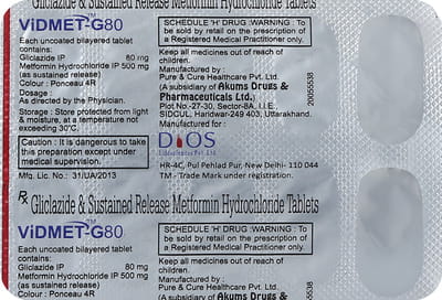 Vidmet G 80mg Strip Of 10 Tablets