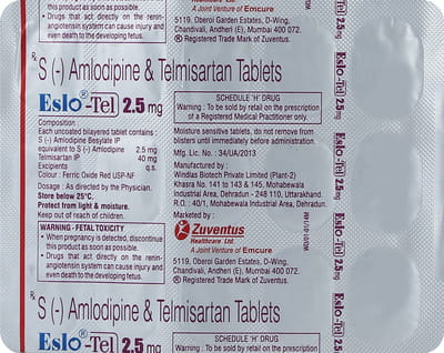 Eslo Tel 2.5/40mg Strip Of 15 Tablets