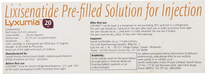 Lyxumia 20mcg Pre Filled Pen Of 3ml Solution For Injection