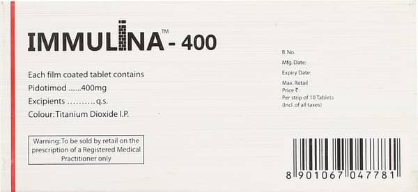 Immulina 400mg Strip Of 10 Tablets