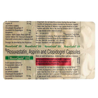 Rozagold 20mg Strip Of 10 Capsules