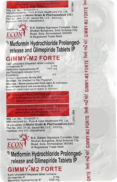 Gimmy M 2Mg Forte Strip Of 10 Tablets