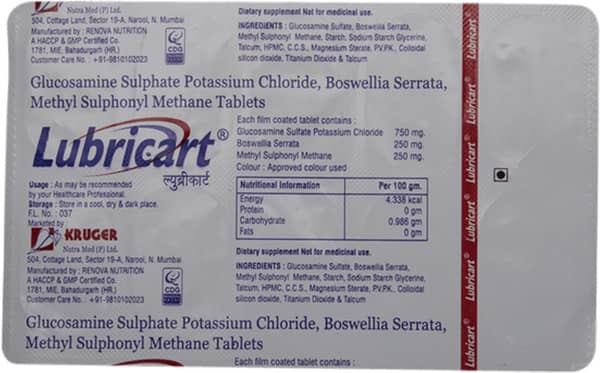 Lubricart Strip Of 10 Tablets