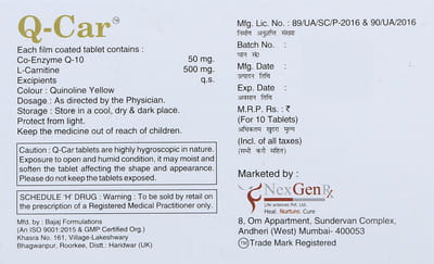 Q Car Strip Of 10 Tablets