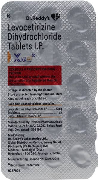 Xyzal 5mg Strip Of 15 Tablets