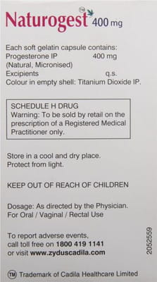 Naturogest 400mg Strip Of 10 Oral/Vaginal/Rectal Capsules