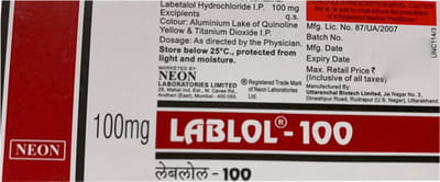 Lablol 100mg Strip Of 10 Tablets