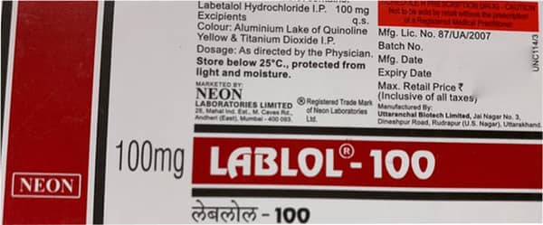 Lablol 100mg Strip Of 10 Tablets