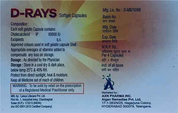 D Rays Strip Of 4 Capsules