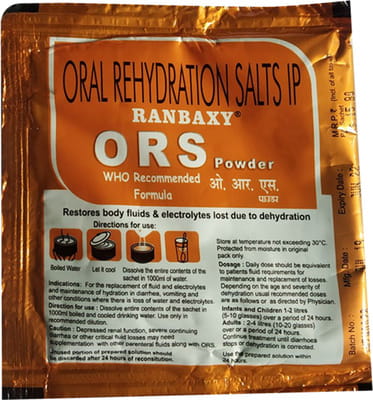 Ranbaxy Ors Orange Flavour Sachet Of 21.8gm Oral Powder