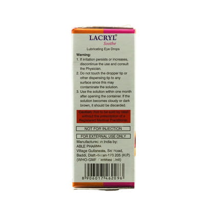 Lacryl Soothe Bottle Of 10ml Eye Drops
