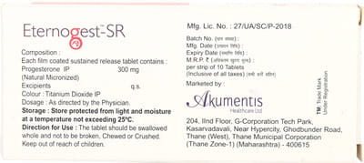Eternogest Sr 300mg Strip Of 10 Tablets
