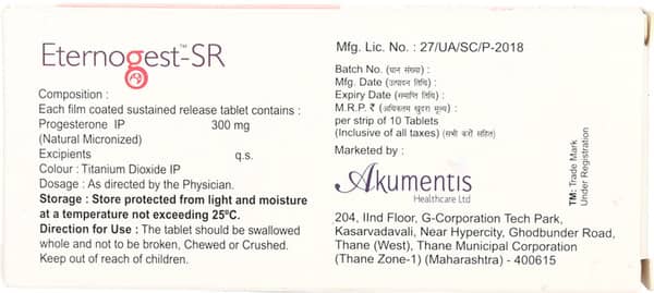 Eternogest Sr 300mg Strip Of 10 Tablets