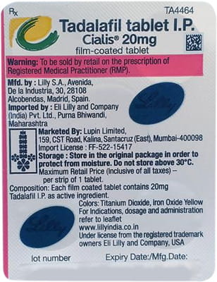 Cialis 20mg Strip Of 1 Tablet