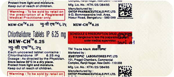 New Ch 6.25mg Strip Of 10 Tablets