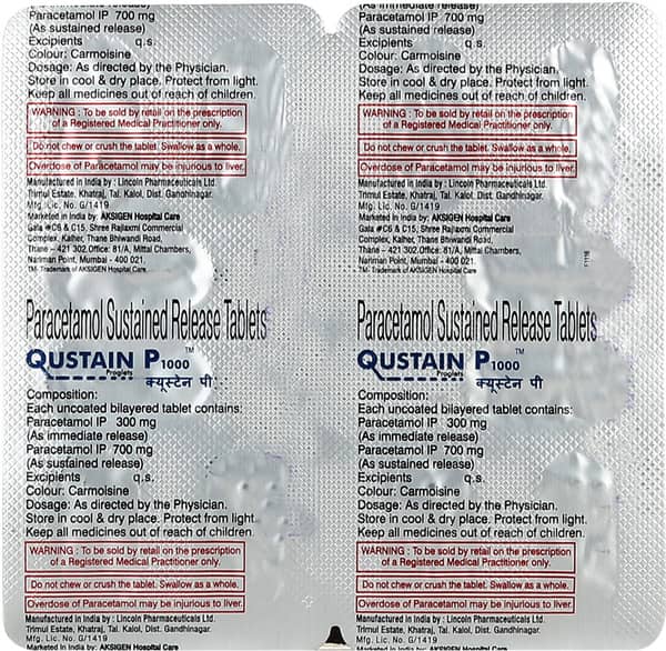 Qustain P 1000mg Strip Of 12 Tablets
