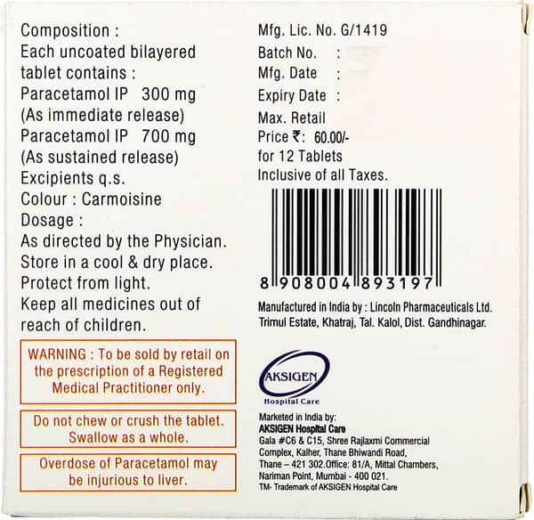 Qustain P 1000mg Strip Of 12 Tablets