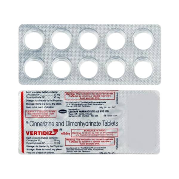 Vertidiz Strip Of 10 Tablets