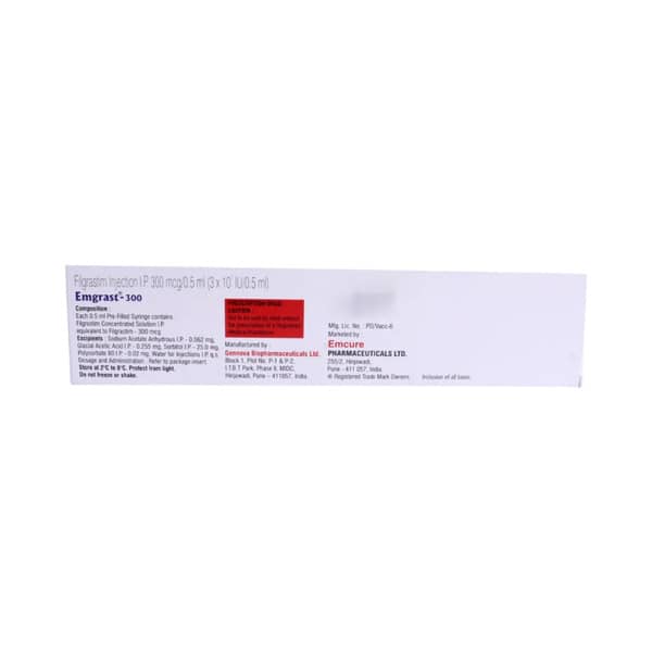 Emgrast 300Mcg Pre Filled Syringe Of 1Ml Injection