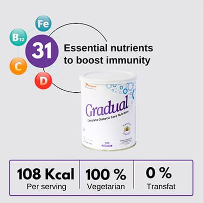 Gradual Vanilla Flavour Sugar Free Tin Of 400gm Oral Powder