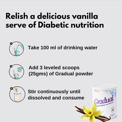 Gradual Vanilla Flavour Sugar Free Tin Of 400gm Oral Powder