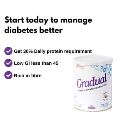 Gradual Vanilla Flavour Sugar Free Tin Of 400gm Oral Powder