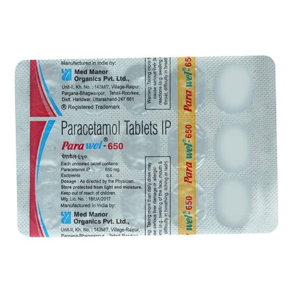 Parawel 650Mg Strip Of 15 Tablets