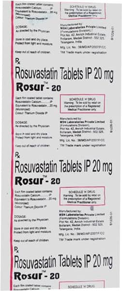 Rosur 20mg Strip Of 10 Tablets