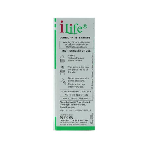 Ilife 0.1% Bottle Of 10Ml Eye Drops