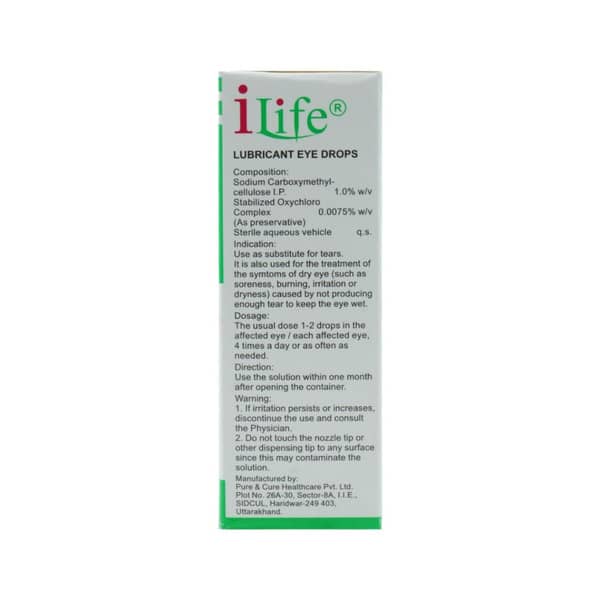 Ilife 0.1% Bottle Of 10Ml Eye Drops