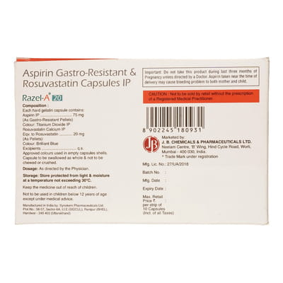 Razel A 20/75mg Strip Of 10 Capsules