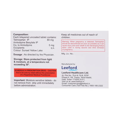 Telvilite 80mg Strip Of 10 Tablets