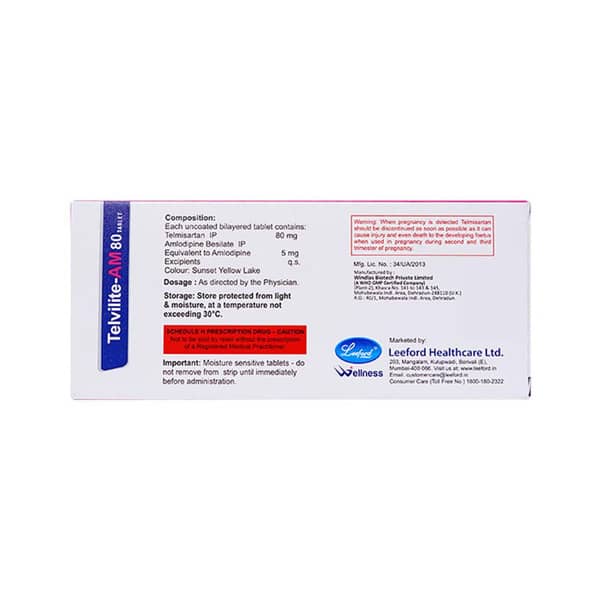 Telvilite Am 80/5mg Strip Of 10 Tablets